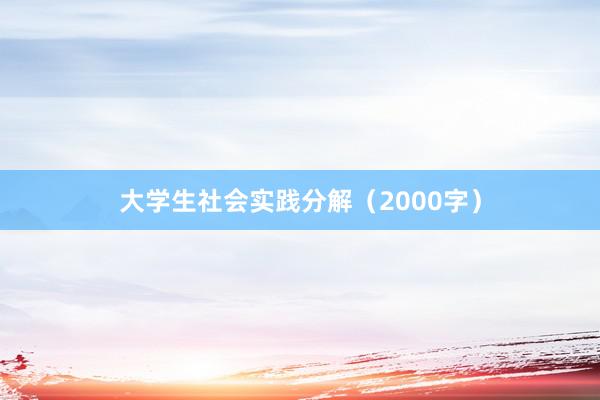 大学生社会实践分解(2000字)